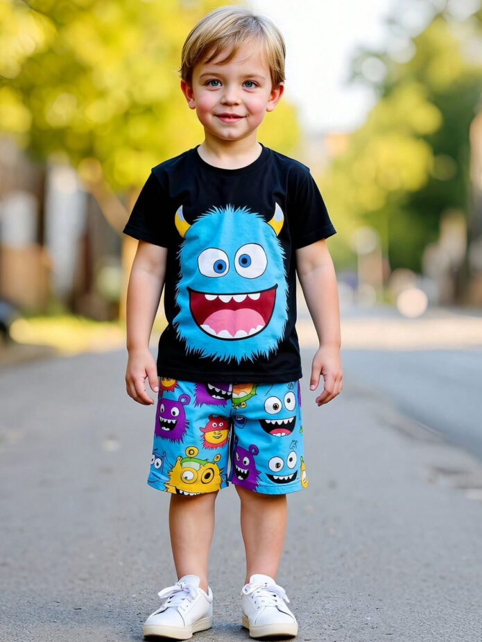 Conjunto monstruos azul /negro