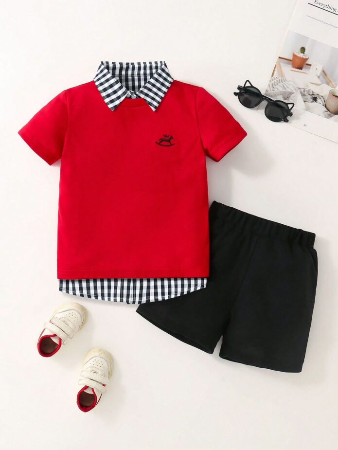 Conjunto rojo bordado caballito