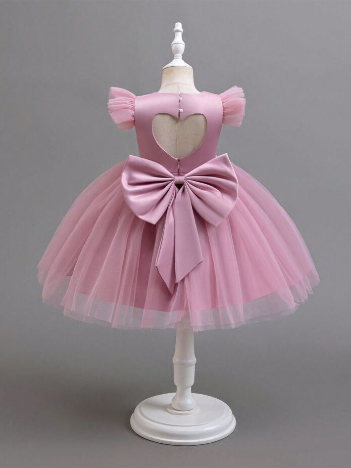 Vestido rosa corazón love perlas