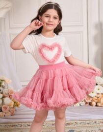 Conjunto tutu corazón rosa