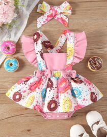 Vestido tirantes  estampado donas