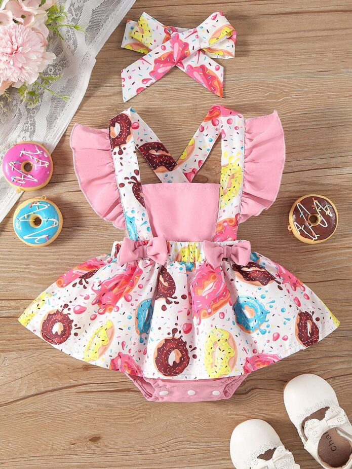 Vestido tirantes  estampado donas