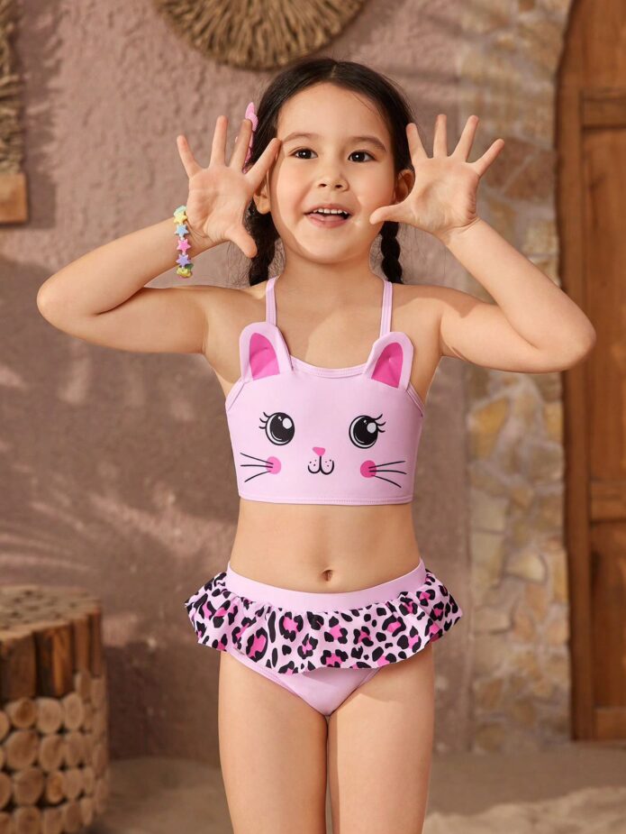 Traje de baño animal print gatita