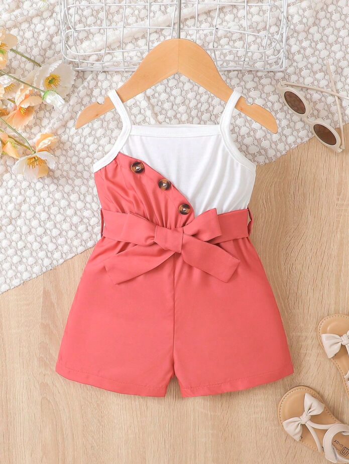 Mono coral con tirantes y lazo