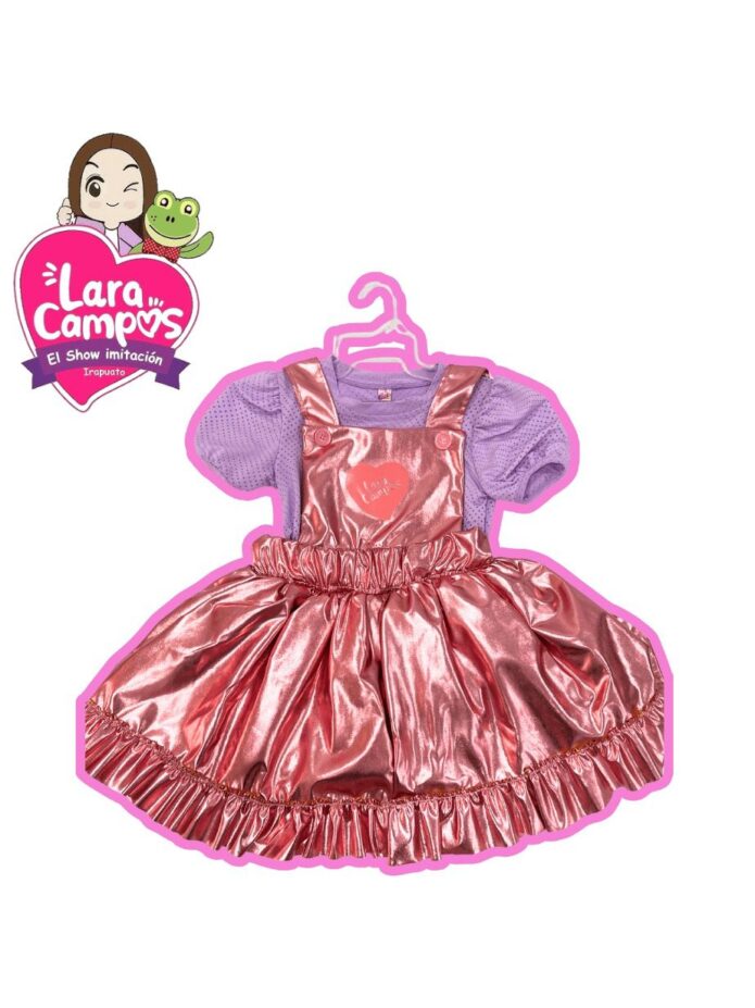 Vestido rosa metálico Lara C.