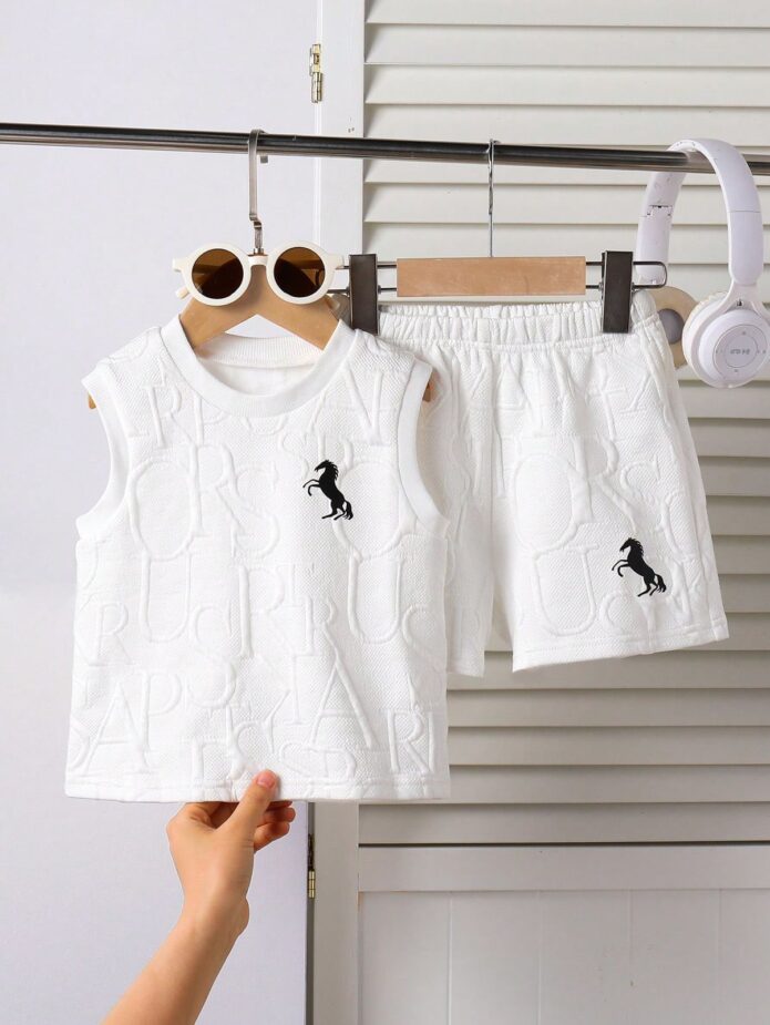 Set short y chaleco blanco